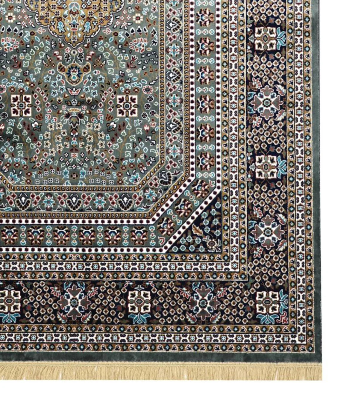 Zareen Gray Persian Silk Carpet & Rug