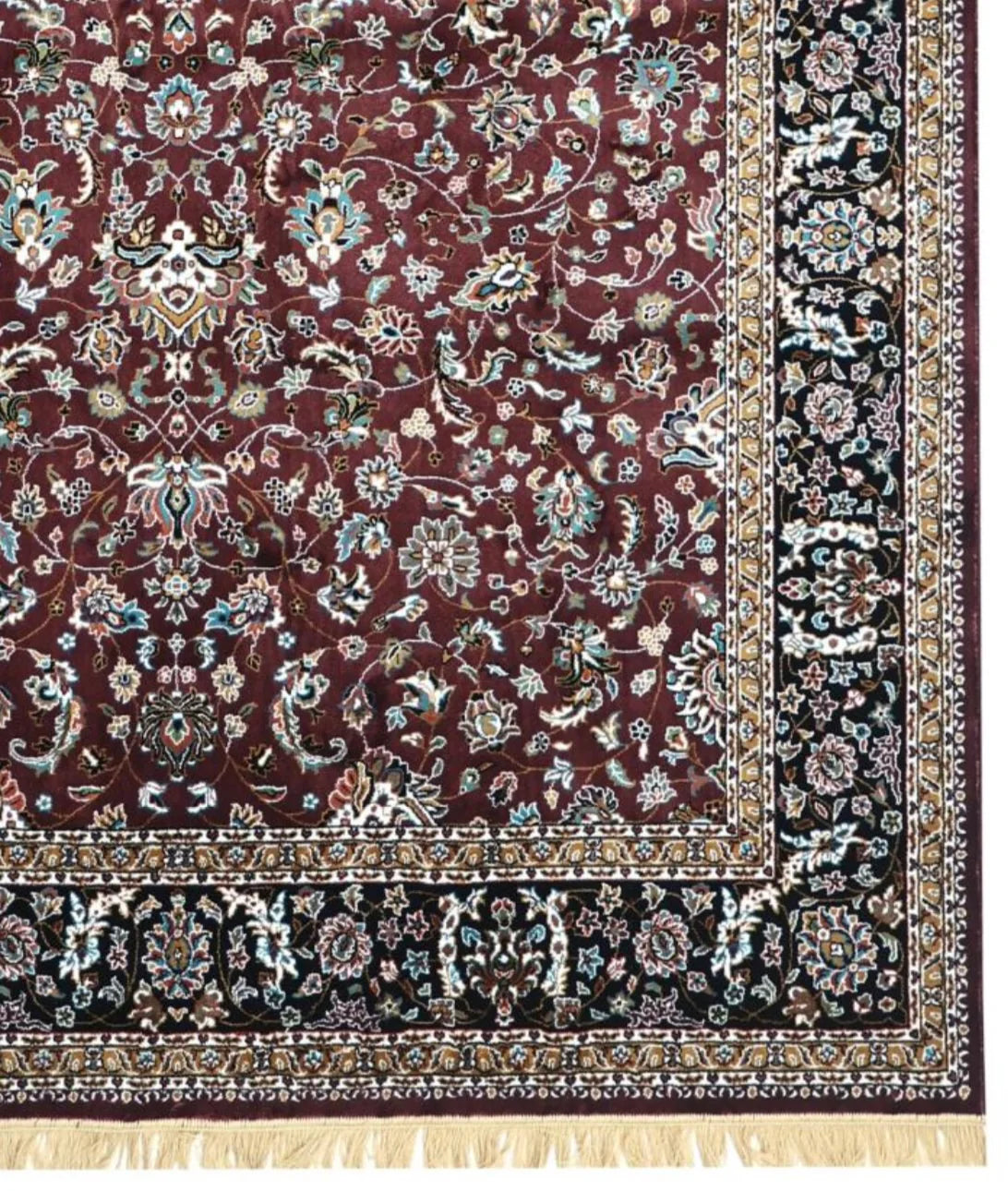 Noor Burgundy Persian Silk Carpet & Rug