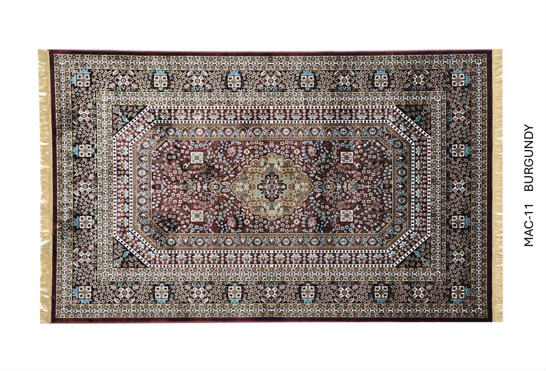 Zeenat Burgundy Persian Silk Carpet & Rug