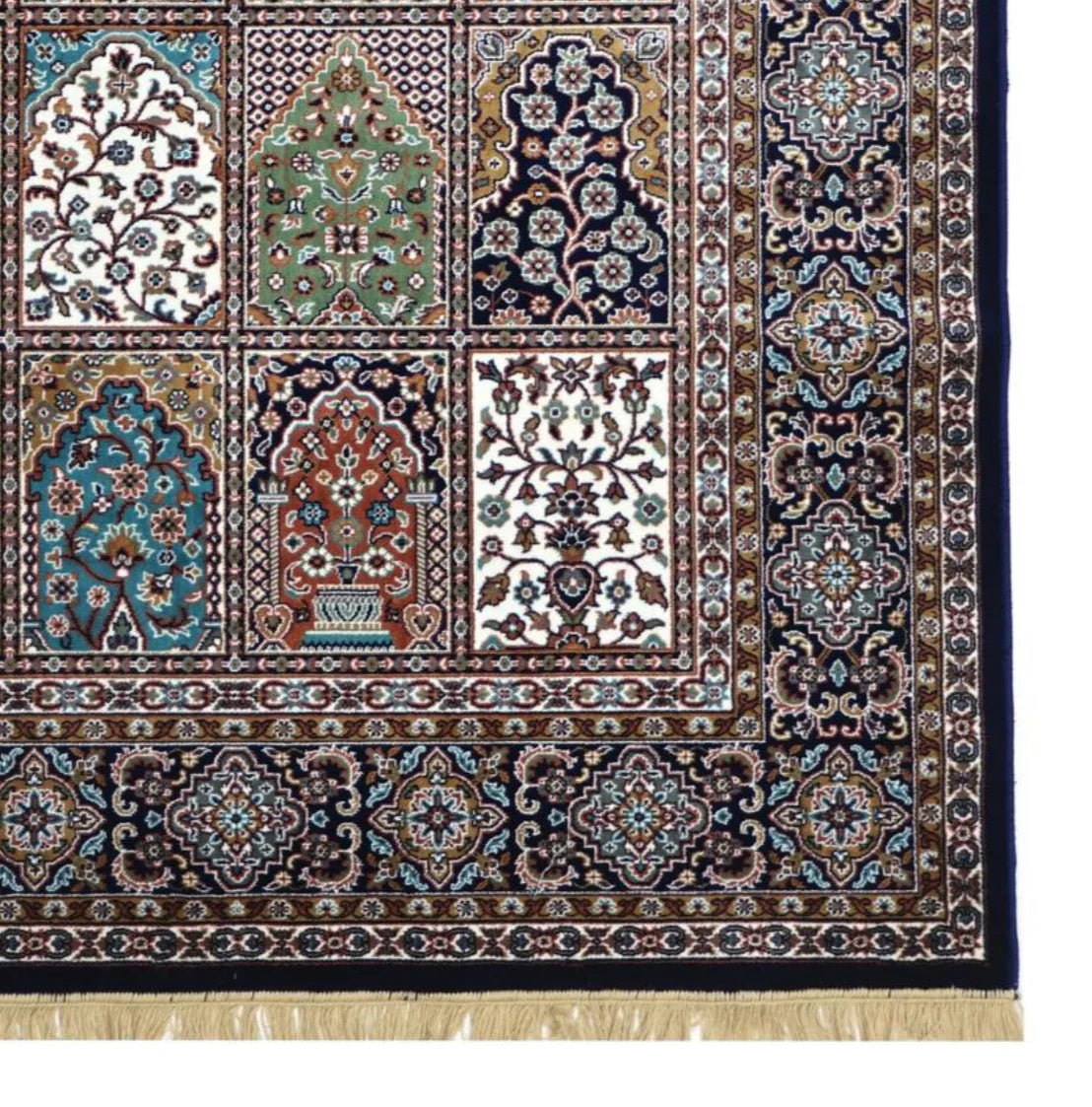 Gulmarg Black Persian Silk Carpet & Rug
