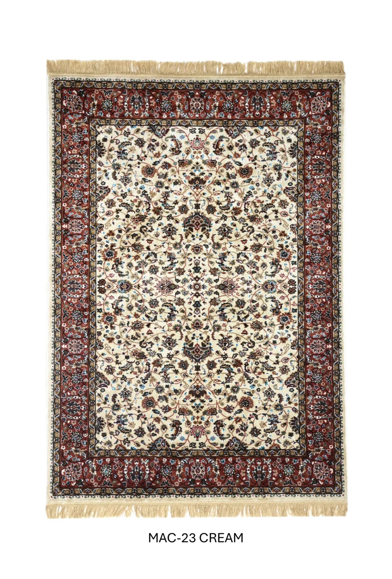 Saffron Cream Persian Silk Carpet & Rug