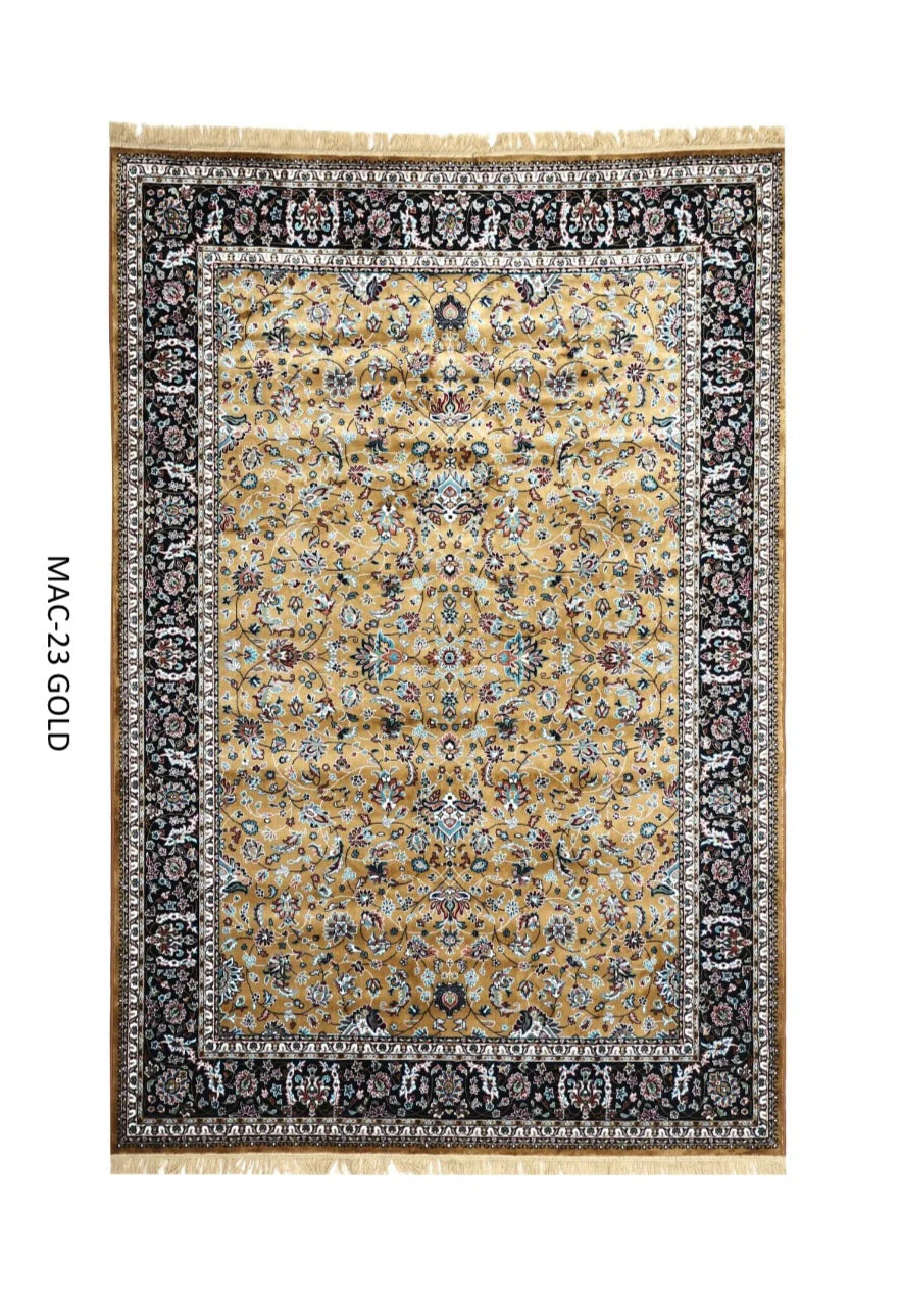 Mehfil Gold Persian Silk Carpet & Rug