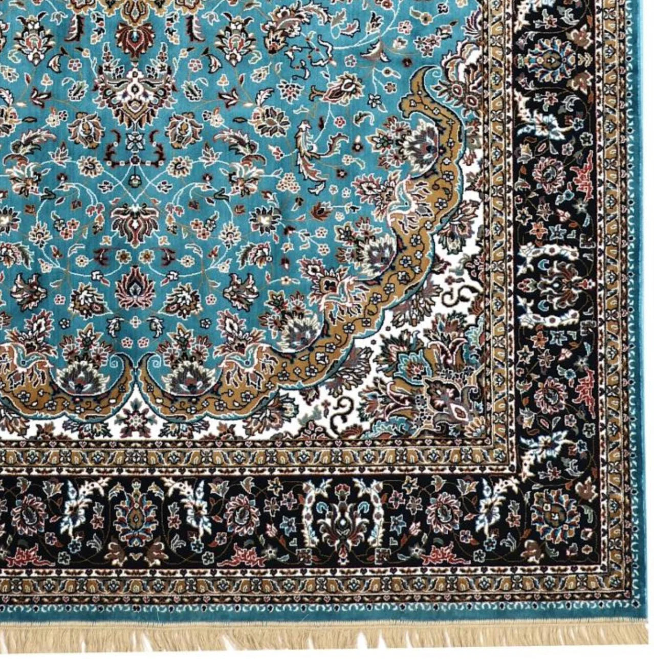Shama Blue Persian Silk Carpet & Rug