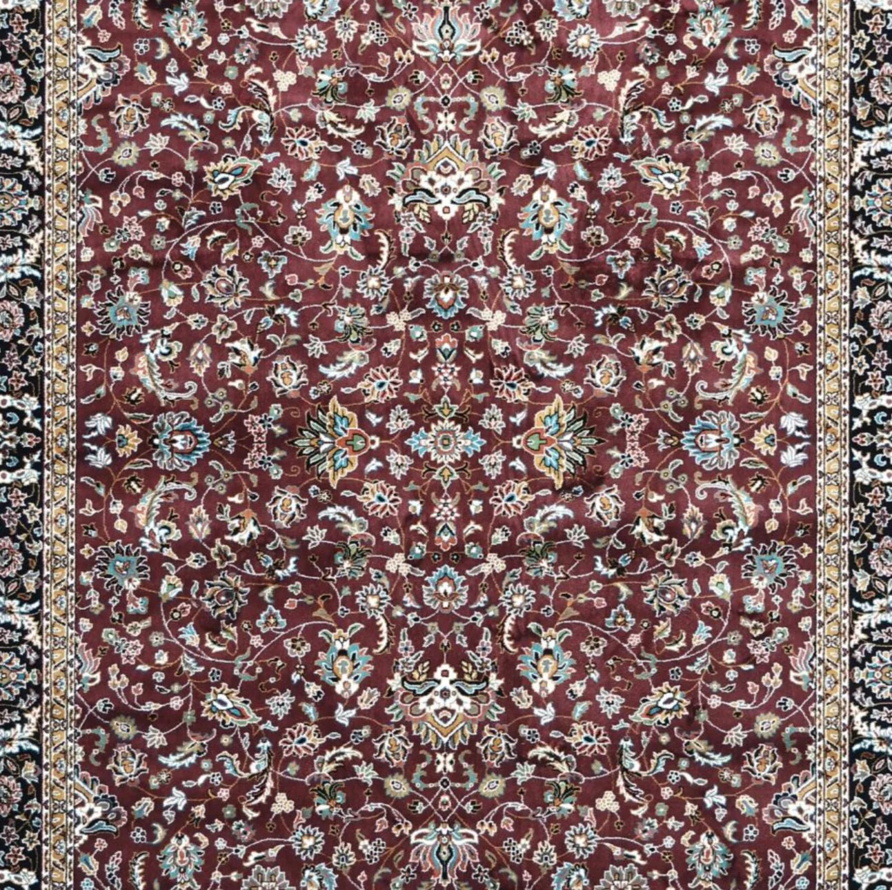 Noor Burgundy Persian Silk Carpet & Rug