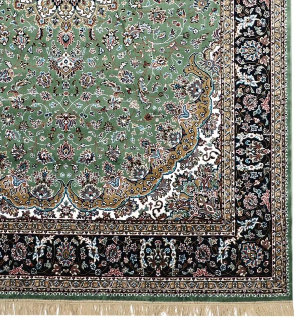 Dilruba Green Persian Silk Carpet & Rug