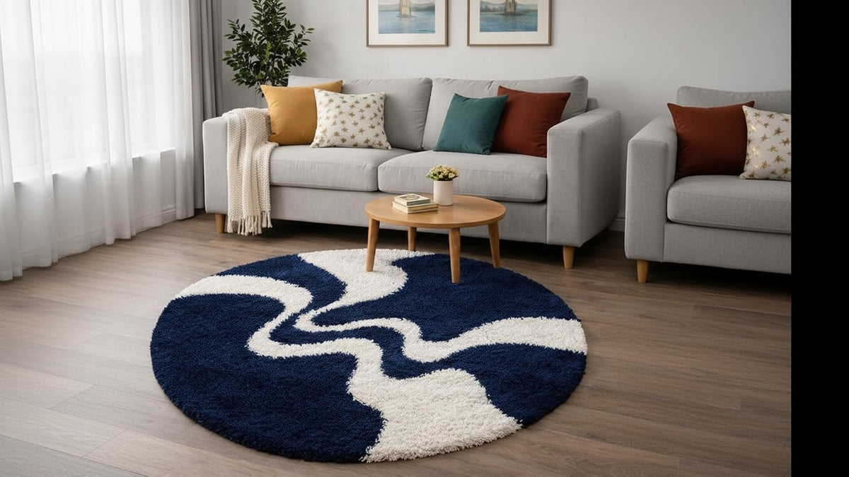 Solstice Round Shaggy Carpet and Rug