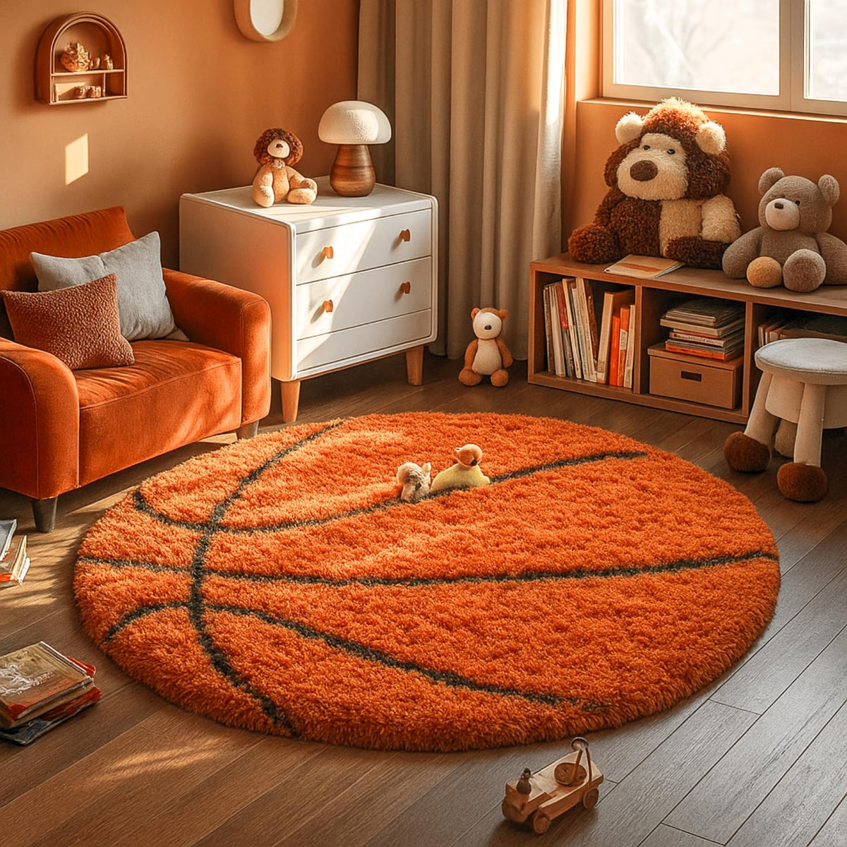 Halo Crest Round Shaggy Carpet and Rug