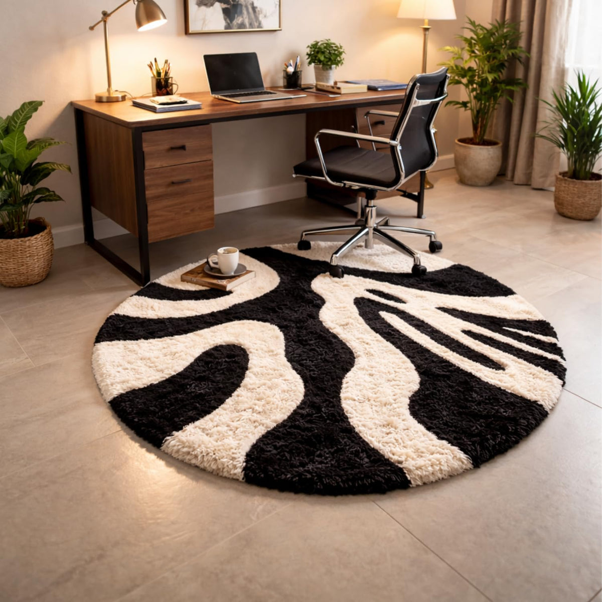 Orbit Luxe Round Shaggy Carpet and Rug