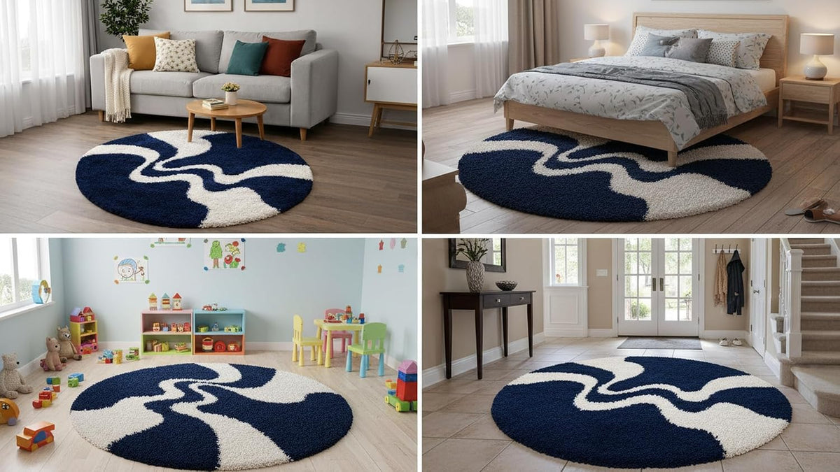 Solstice Round Shaggy Carpet and Rug