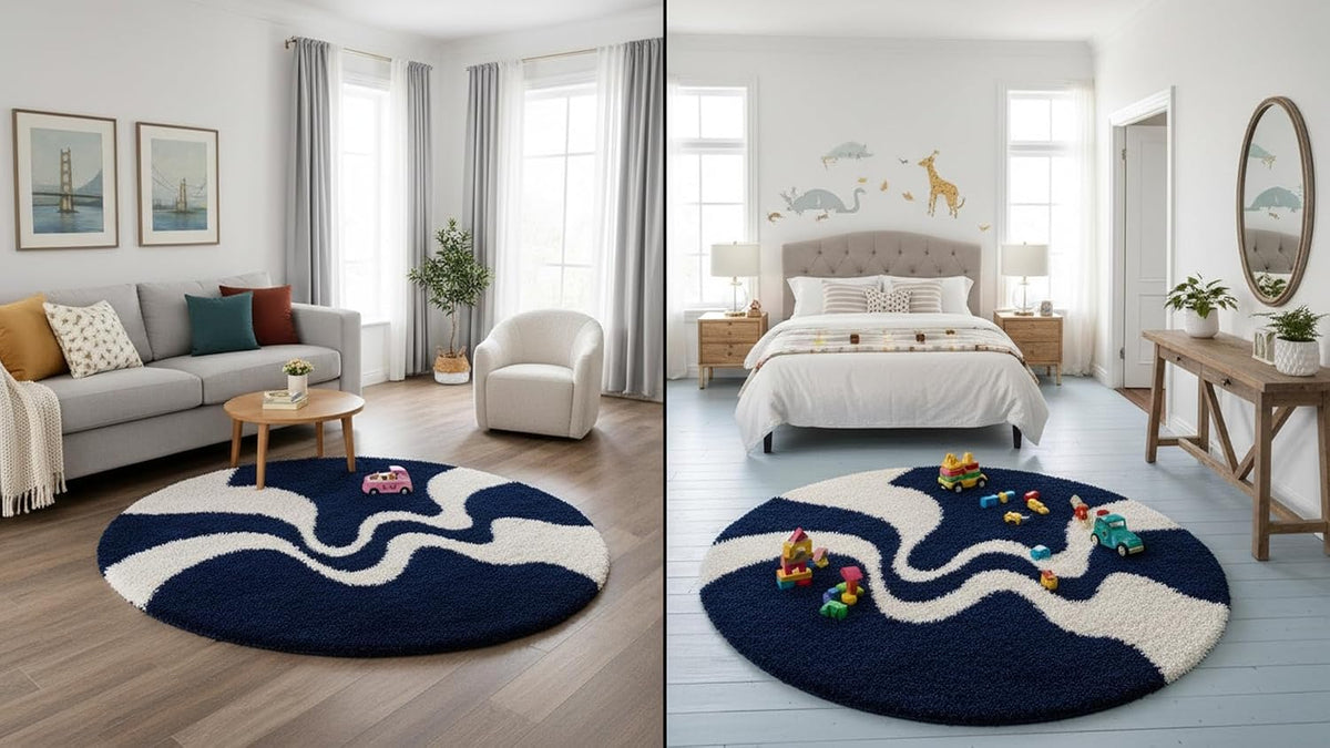 Solstice Round Shaggy Carpet and Rug