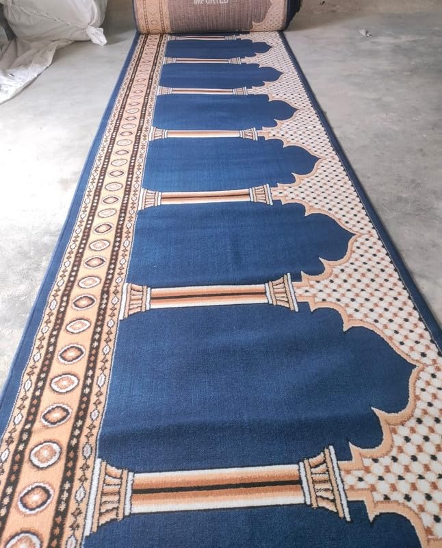Blue Janamaz Roll – Premium Masjid Carpet | Mosque Prayer Mat & Janamaz Rug