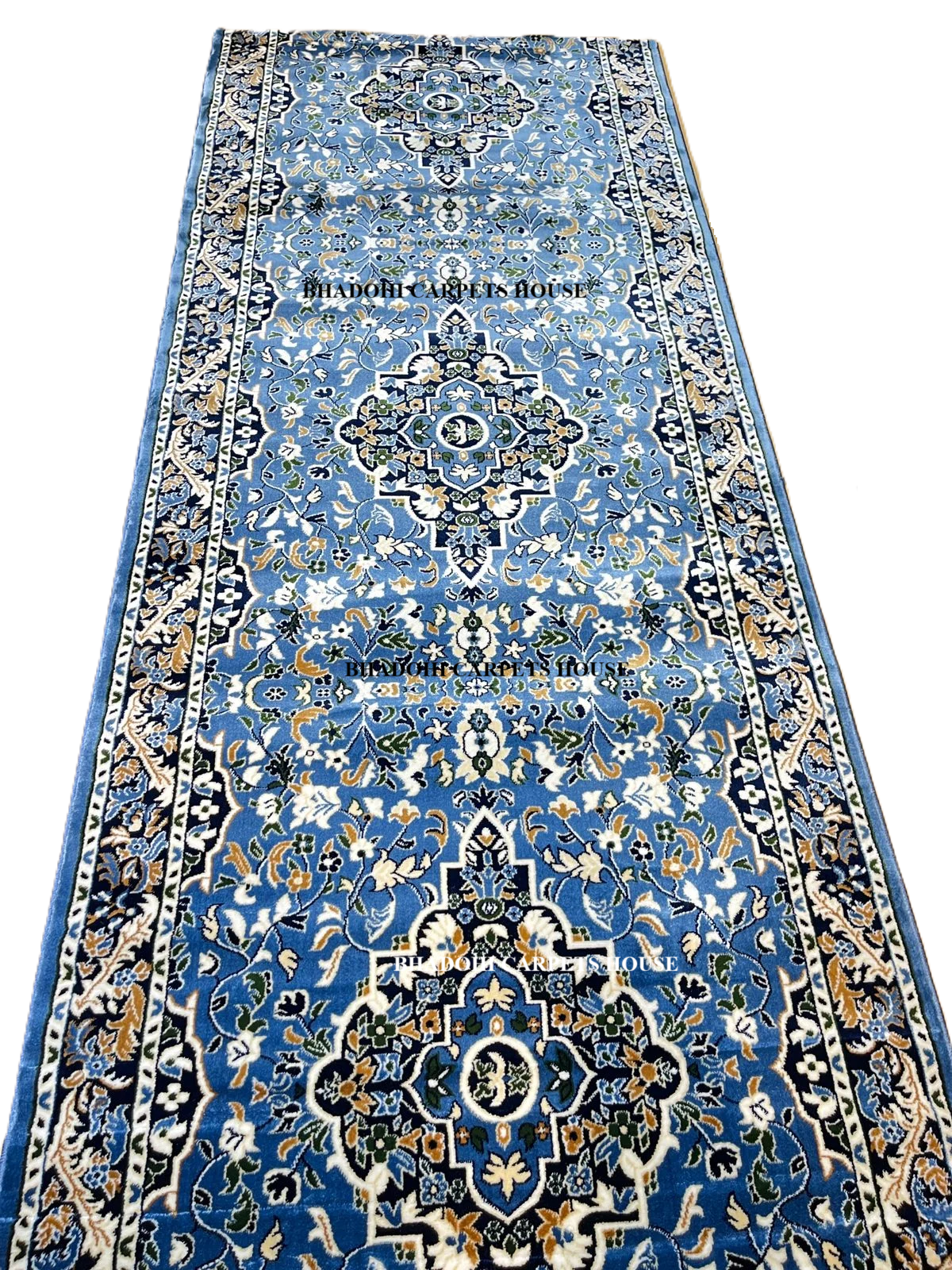 Blue Turkish Janamaz Roll – Imported Masjid Carpet | 15mm Ultra Soft & Luxurious Mosque Prayer Mat
