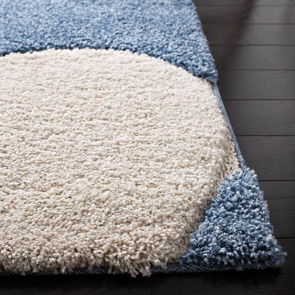 Teel Blue Shaggy Carpet | Soft & Fluffy Microfiber Area Rug