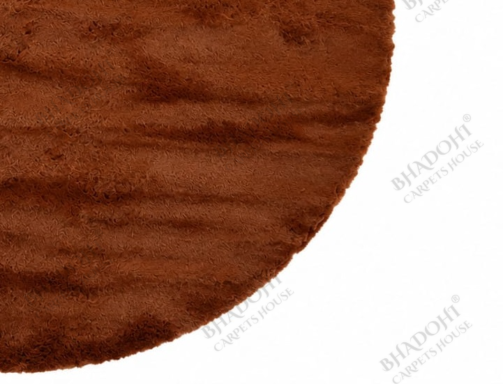 Bronze Soft & Fluffy Cloud Fur Round Carpet & Rug