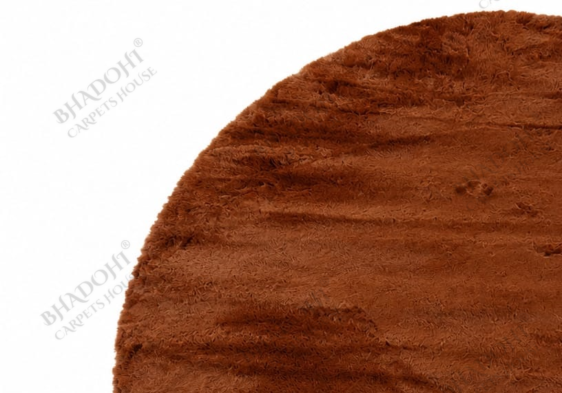 Bronze Soft & Fluffy Cloud Fur Round Carpet & Rug