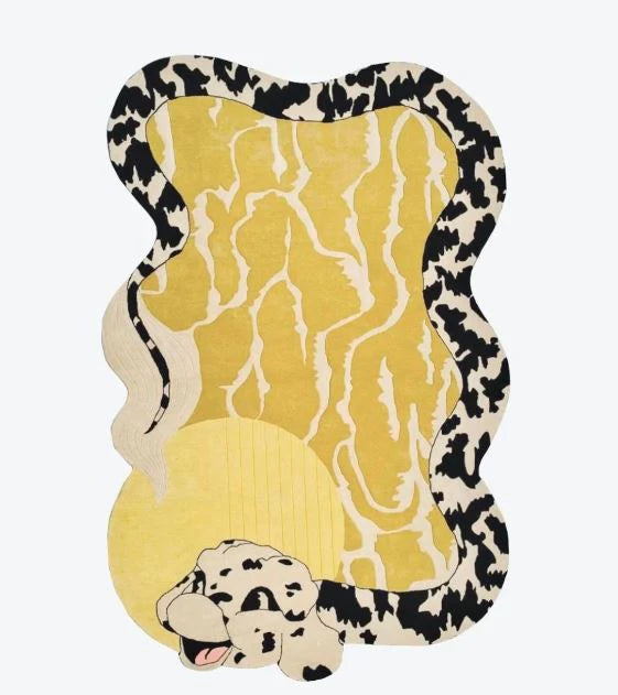 Yellow Python Hand-Tufted Irregular Rug