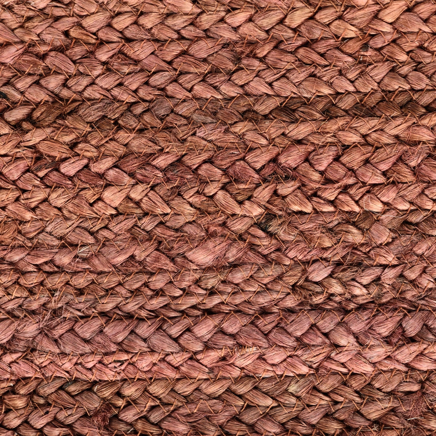 Chestnut Color Handmade Braided Jute Carpet