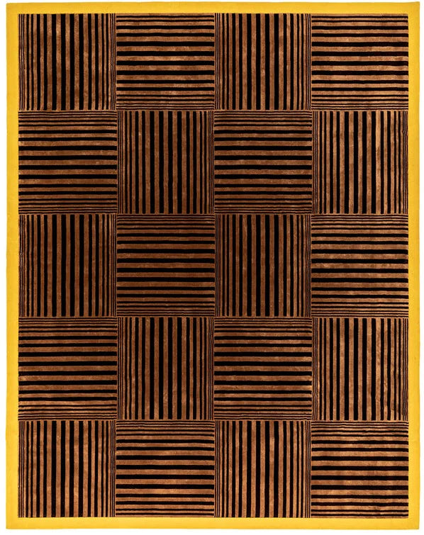 Black & Brown Color Hand-Tufted 100% New Zealand Wool Rug