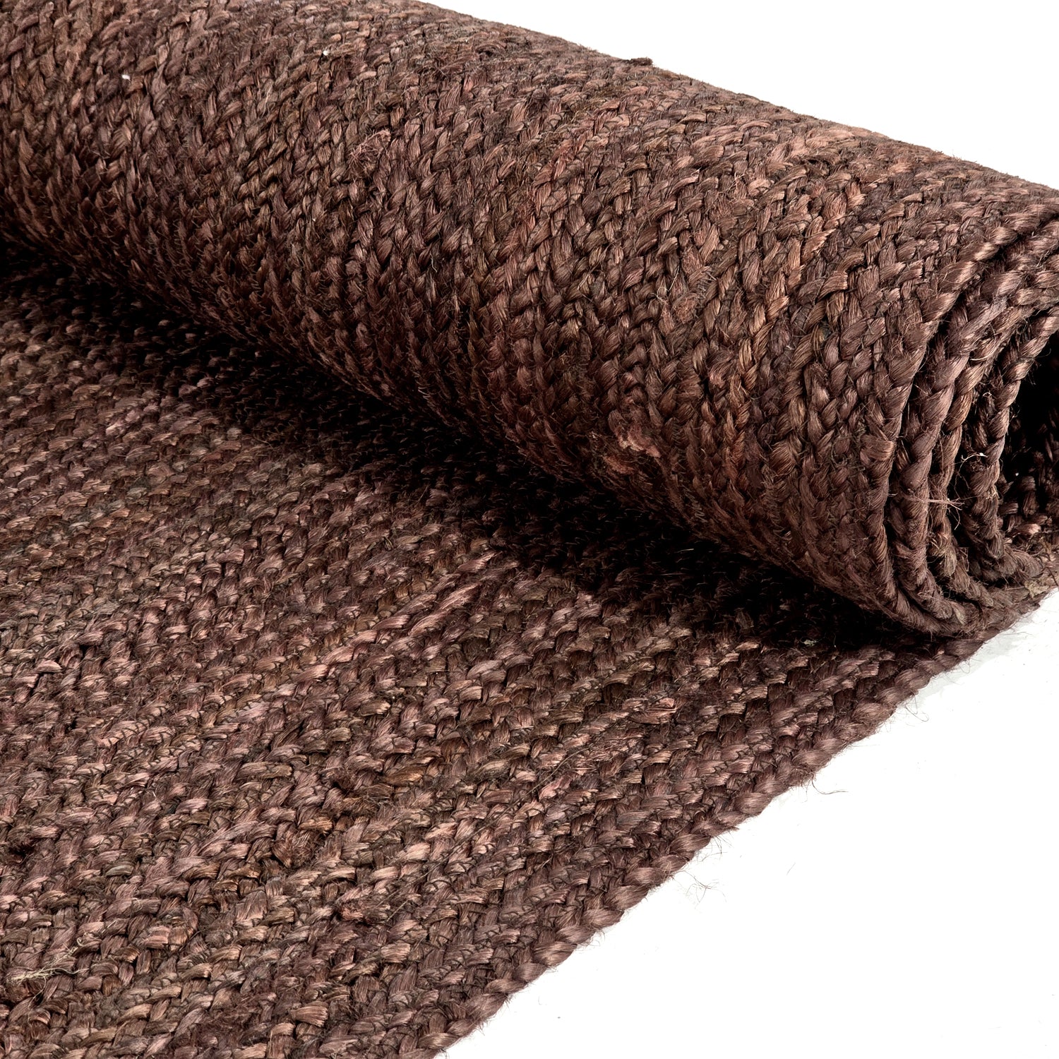 Coffee Color Handmade Braided Jute Carpet