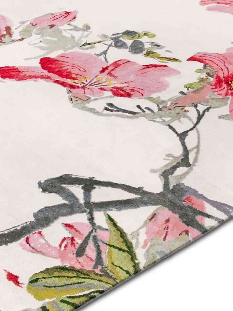 Contemporary Leaf Foliage Hand-Tufted Rug