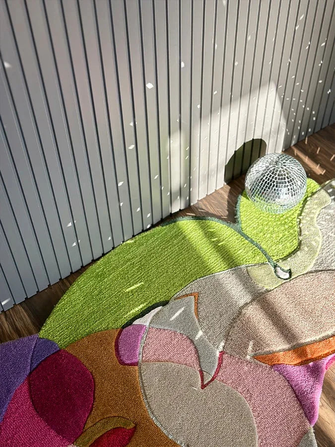 Cozy Bright Green Irregular Carpet & Rug