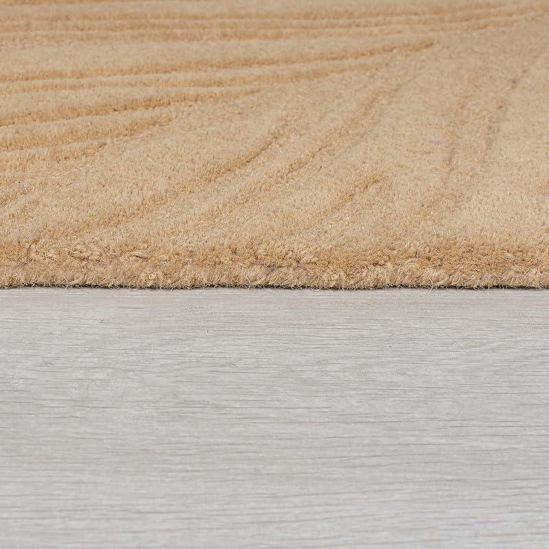 Beige cut loop carpet rug on light wood floor, Bhadohi Carpets House premium rug