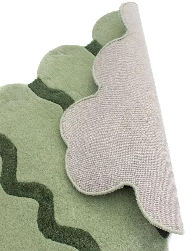 Crafted Green Irregular Carpet & Rug