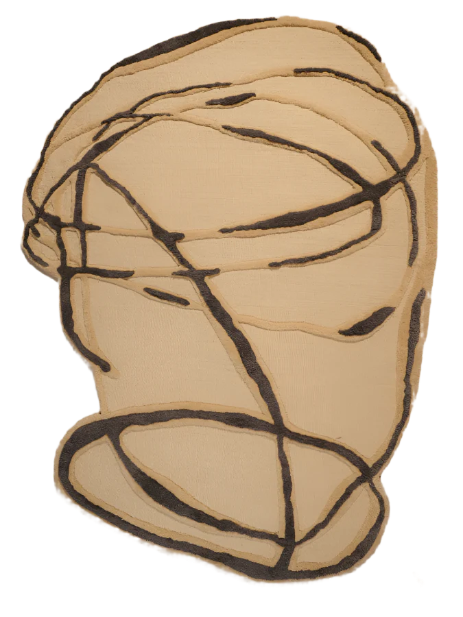 Curved Camel Irregular Carpet & Rug