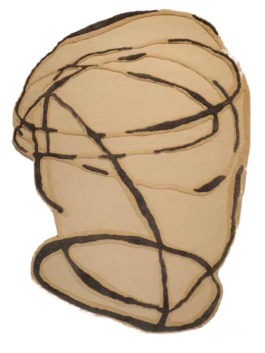 Curved Camel Irregular Carpet & Rug