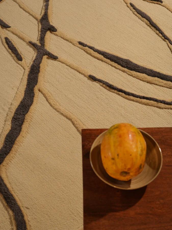 Curved Camel Irregular Carpet & Rug