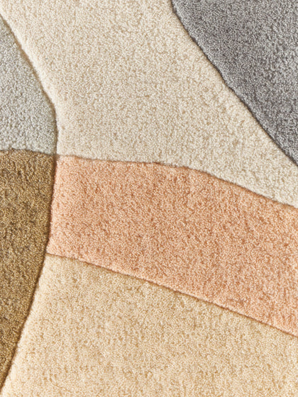 Beige Hand-Tufted Wool Rug