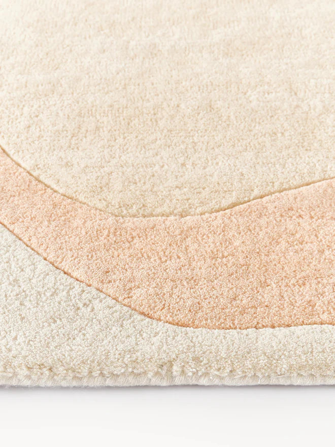Beige Hand-Tufted Wool Rug