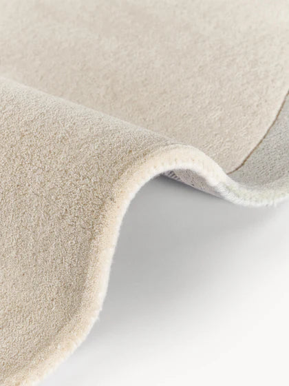 Beige Hand-Tufted Wool Rug