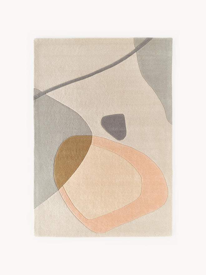Beige Hand-Tufted Wool Rug