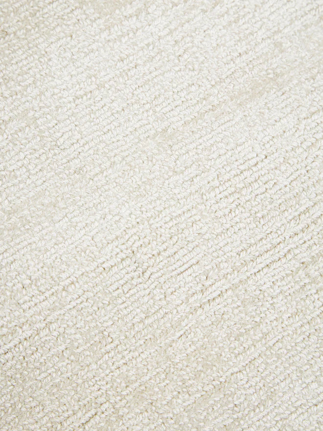 Ivory Viscose Silk Round Area Rug