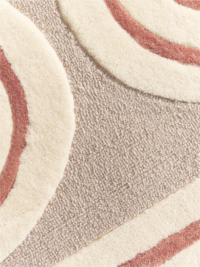 Ivory & Rust Hand-Tufted Wool Rug