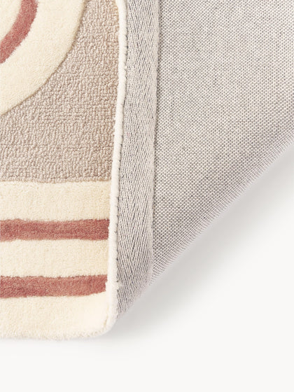 Ivory & Rust Hand-Tufted Wool Rug