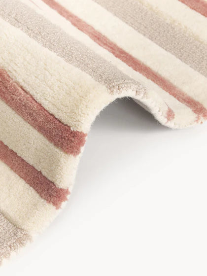 Ivory & Rust Hand-Tufted Wool Rug