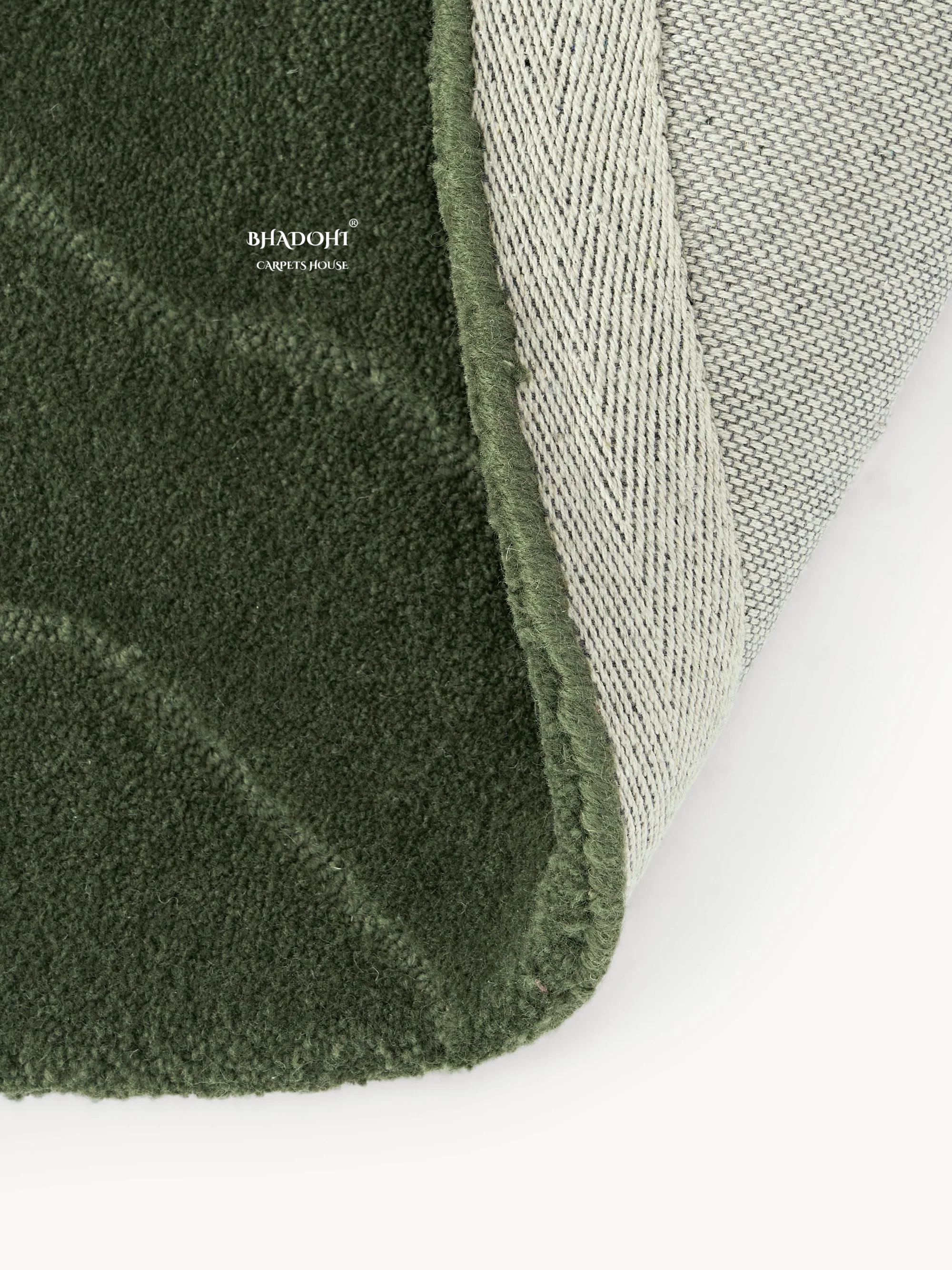 Army Green Hand Tufted Round Rug – Premium Carpet for Modern Homes