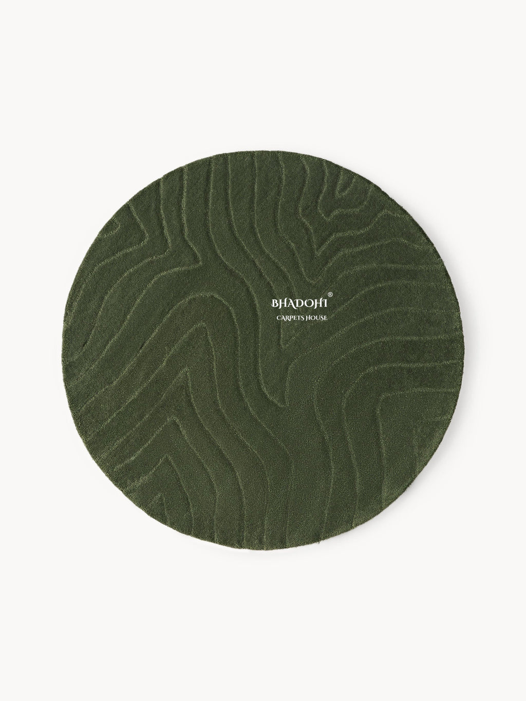 Army Green Hand Tufted Round Rug – Premium Carpet for Modern Homes