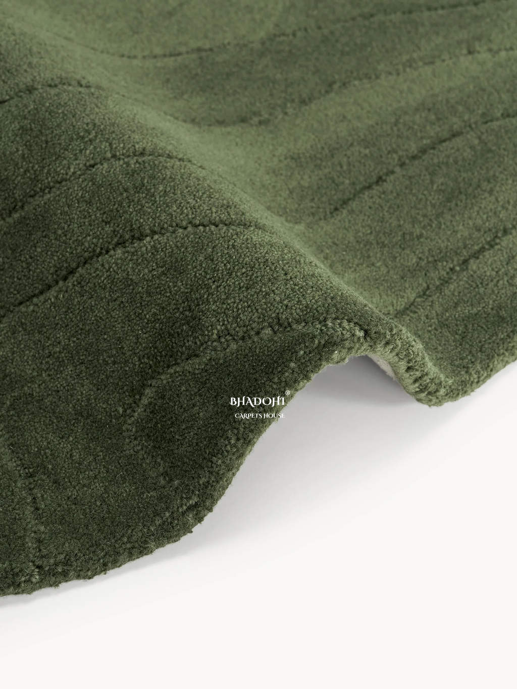 Army Green Hand Tufted Round Rug – Premium Carpet for Modern Homes