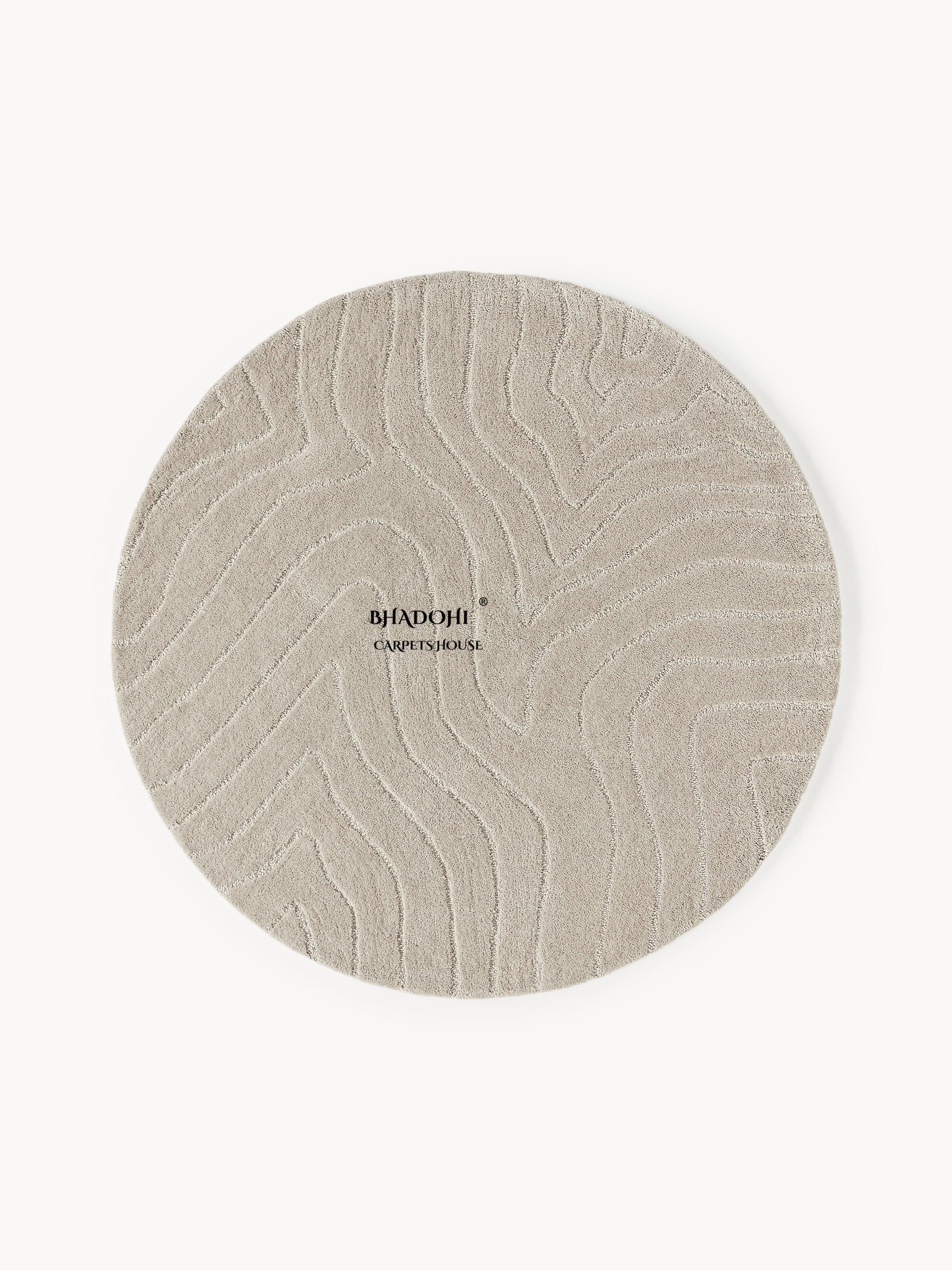 Beige Hand Tufted Round Rug – Premium Carpet for Modern Homes