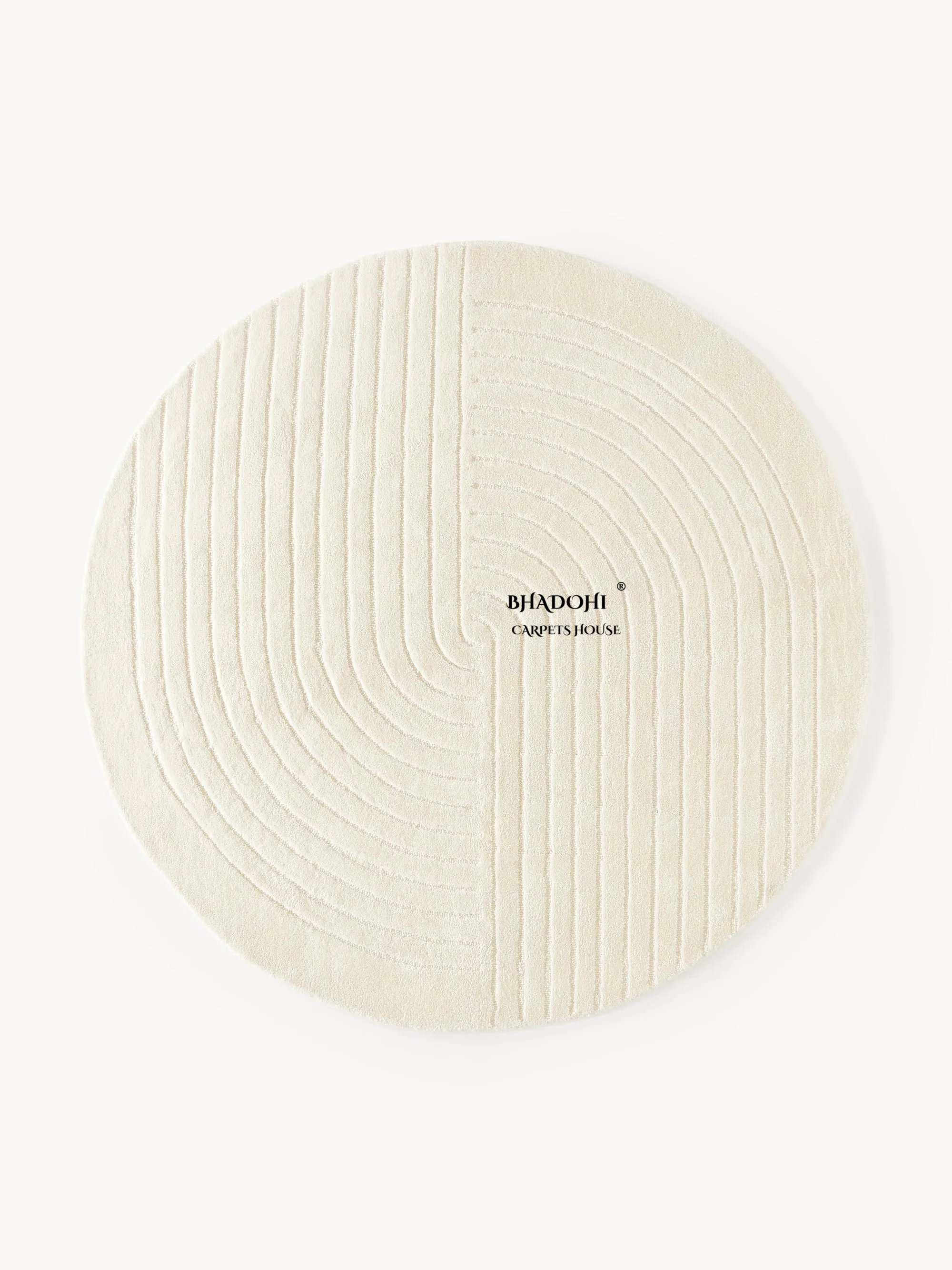 White Hand Tufted Round Rug – Premium Carpet for Modern Homes