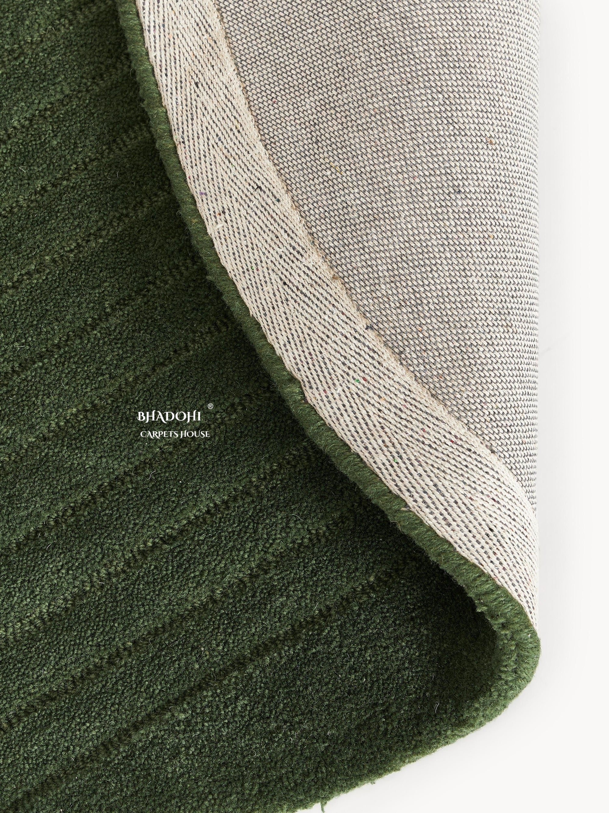 Army Green Hand Tufted Round Rug – Premium Carpet for Modern Homes