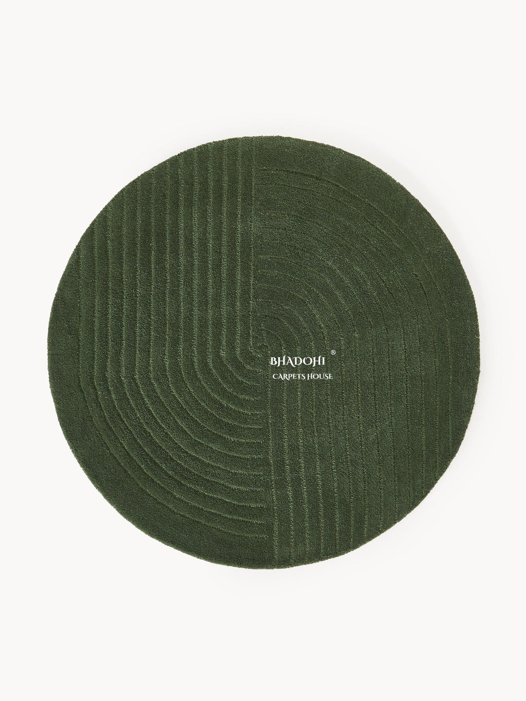 Army Green Hand Tufted Round Rug – Premium Carpet for Modern Homes