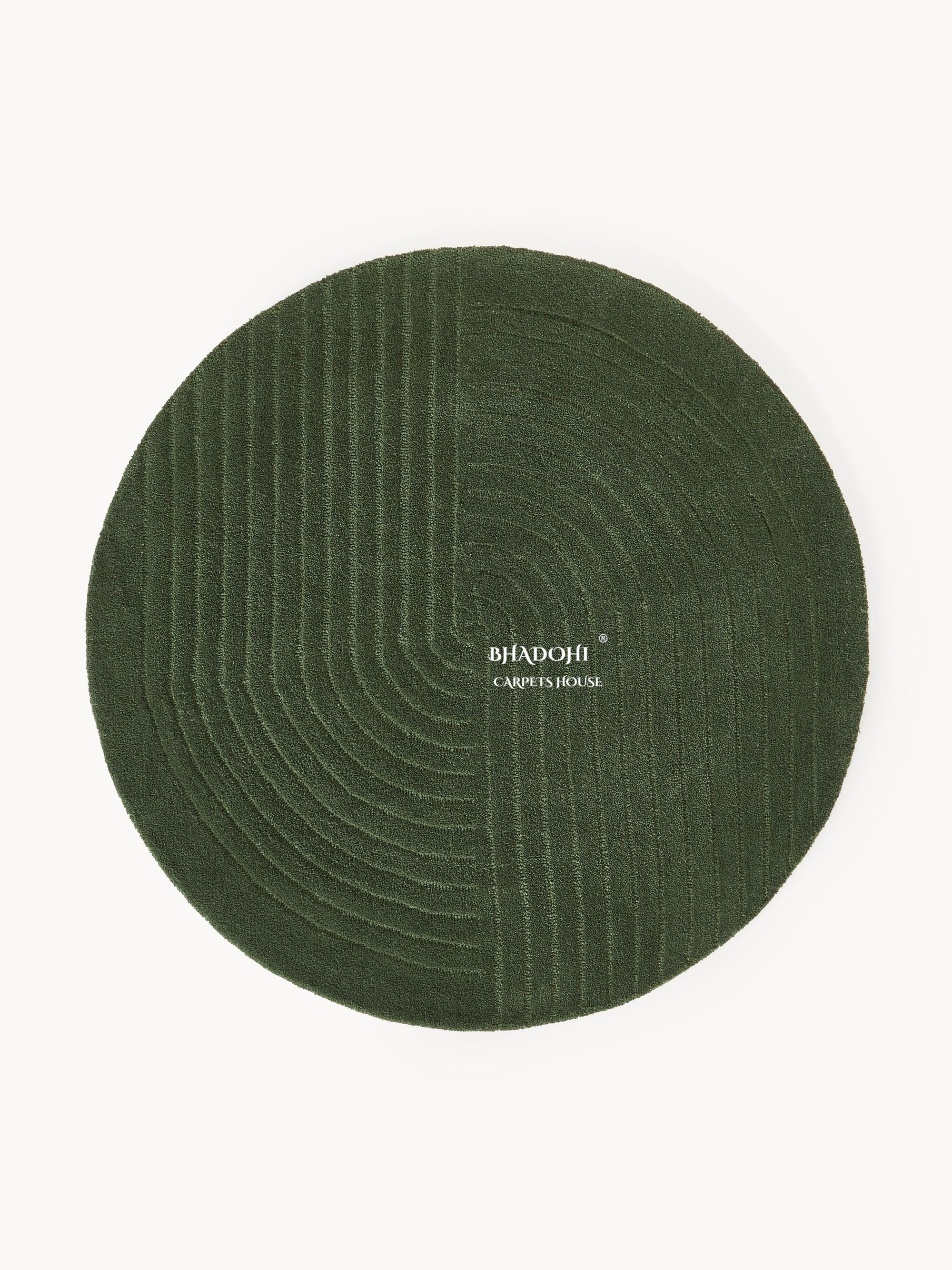 Army Green Hand Tufted Round Rug – Premium Carpet for Modern Homes