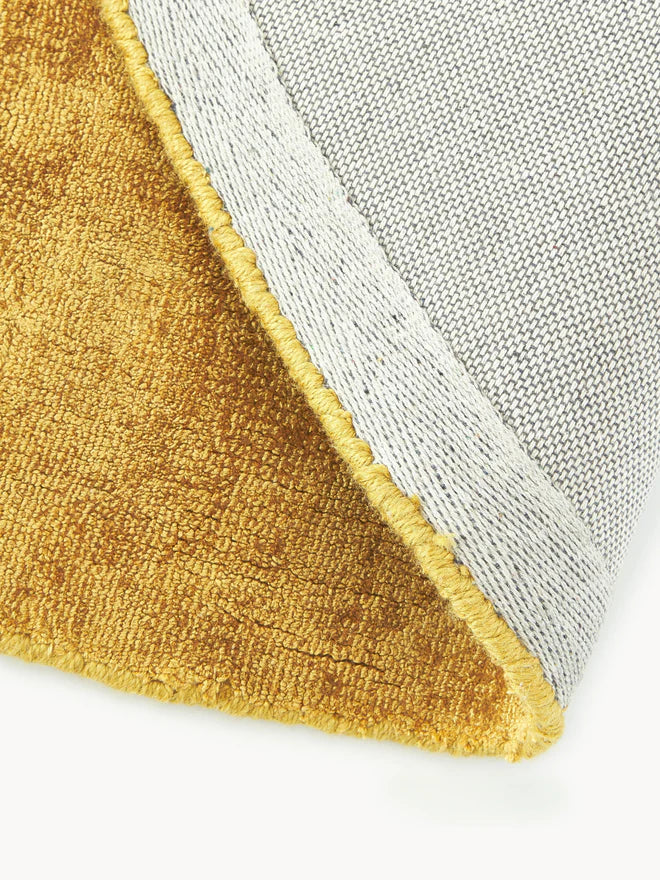 Amber Viscose Silk Round Area Rug
