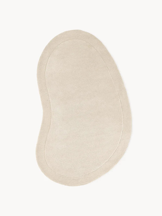 Ivory Color Hand-Tufted Irregular Rug