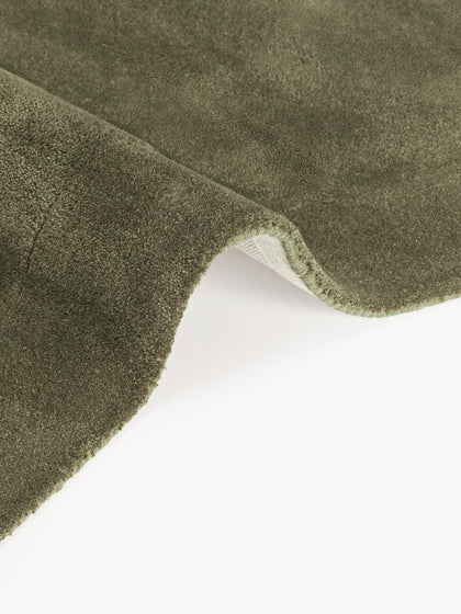 Green Color Hand-Tufted Irregular Rug