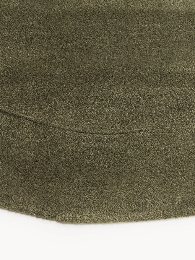 Green Color Hand-Tufted Irregular Rug